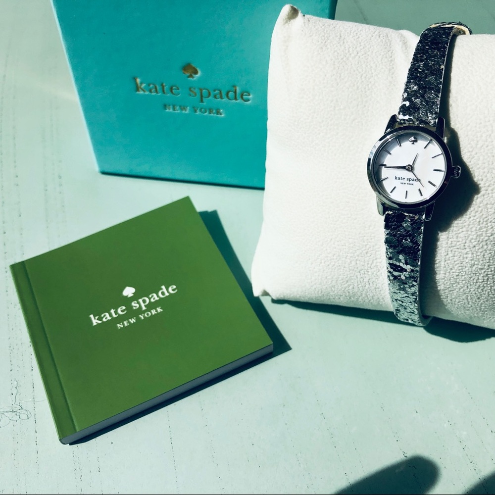 Kate Spade ♠️ Silver Ladies Glitter Band Watch